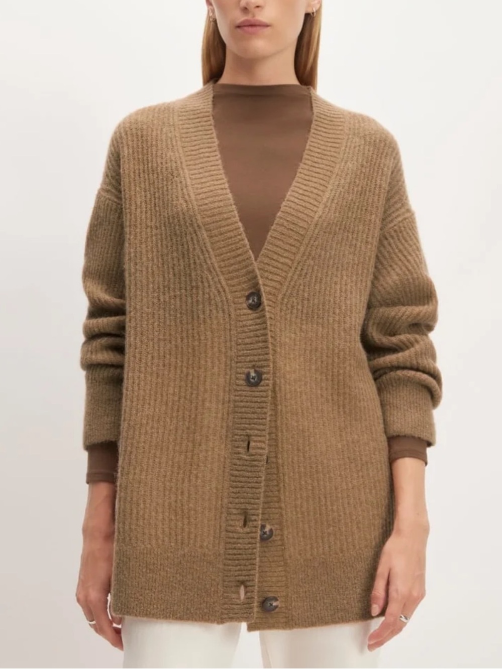 Everlane The Oversized Alpaca Cardigan - Camel M